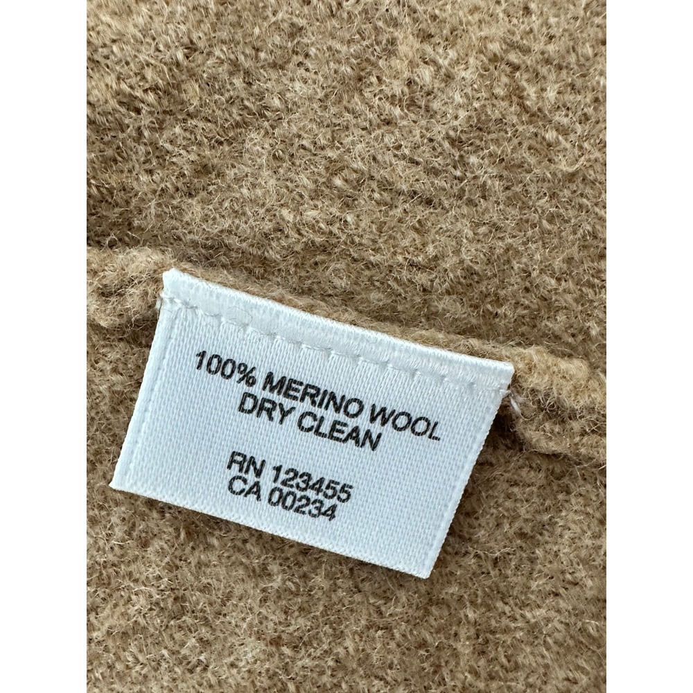 Lord & Taylor Cardigan 1X Tan Extra Fine Merino Wool Open Front Longline Sweater - Picture 9 of 9